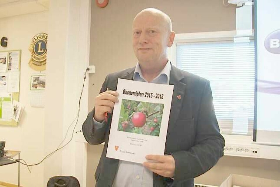 Rådmann Ivar Nævra presenterte det nye budsjettforslaget til Rygge kommune. FOTO: KENNETH STENSRUD