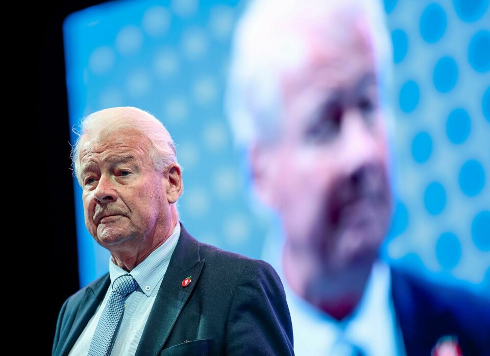 Frp-veteran Carl I. Hagen ønsker seg en regjering av Høyre, Frp og Sp etter høstens valg. Foto: Lise Åserud/NTB Gardermoen 20190505.
Carl I. Hagen på Frps landsmøte 2019 på Gardermoen søndag.
Foto: Lise Åserud / NTB