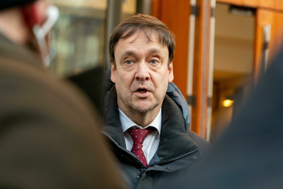 Advokat John Christian Elden er forsvarer for mannen som er tiltalt for en bombetrussel mot rådhuset i Karasjok. Foto: Terje Pedersen / NTB Oslo 20210115. Forsvarer John Christian Elden etter domsavsigelsen i rettssaken mot Laila Anita Bertheussen i sal 250 i Oslo tingrett fredag. Bertheussen, som er samboer med tidligere justisminister Tor Mikkel Wara, er tiltalt for angrep på demokratiet og trusler mot ledende politikere.Foto: Terje Pedersen / NTB