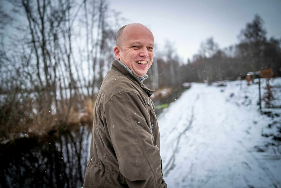 Sp-leder Trygve Slagsvold Vedum forsikrer at partiet jobber skikkelig med klimaspørsmålet. Foto: Heiko Junge/NTB