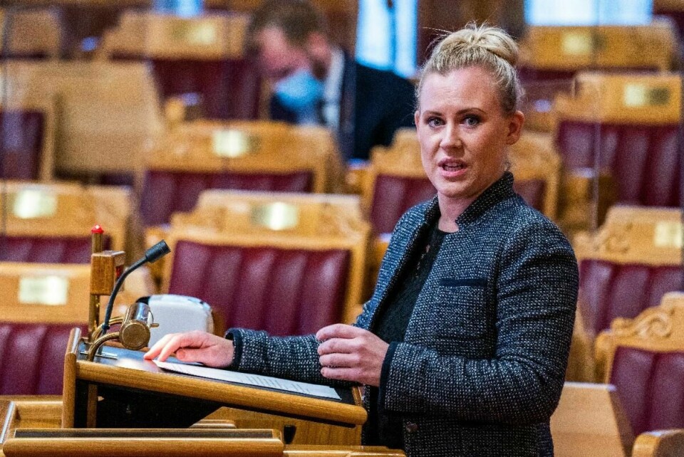 Arbeiderpartiets Lene Vågslid under Stortingets muntlige spørretime i november.