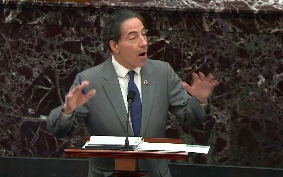 Jamie B. Raskin, leder av aktoratet i riksrettssaken mot Donald Trump. Foto: Reuters/NTB
