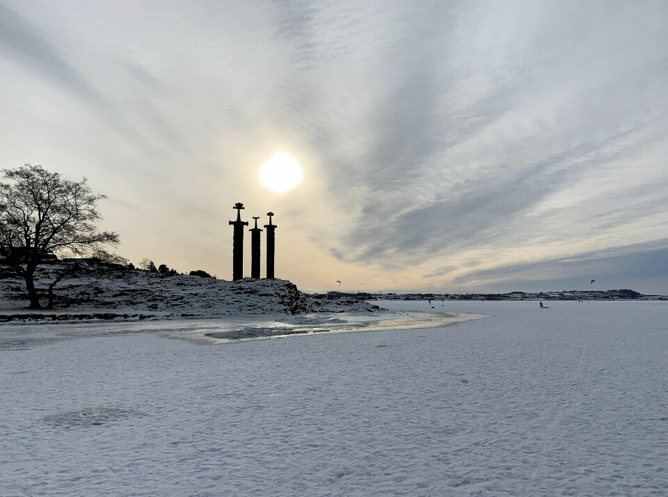 De siste ukene har det kalde og fine vinterværet gitt oss gleden av å kunne gå på ski og skøyter, også i Stavanger. Foto: Haldis Iren Johnsen