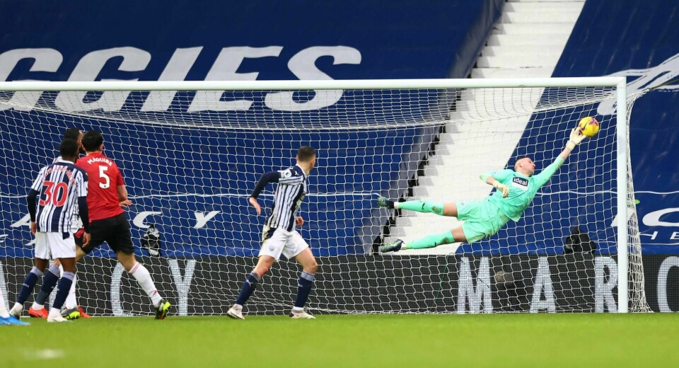 West Brom-keeper Sam Johnstone er flasket opp i Manchester United-akademiet, og søndag hindret han barndomsklubben i å ta alle tre poengene.