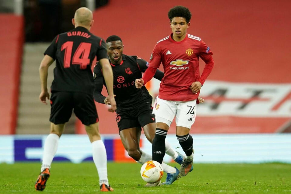 17-åringen Shola Shoretire fikk spille det siste kvarteret mot Real Sociedad torsdag, og ble med det tidenes yngste spiller i Europa for Manchester United.