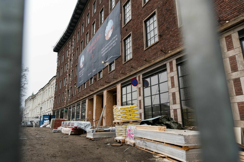 Den koronarammede byggeplassen til Petter Stordalens nye hotell ved Solli plass.