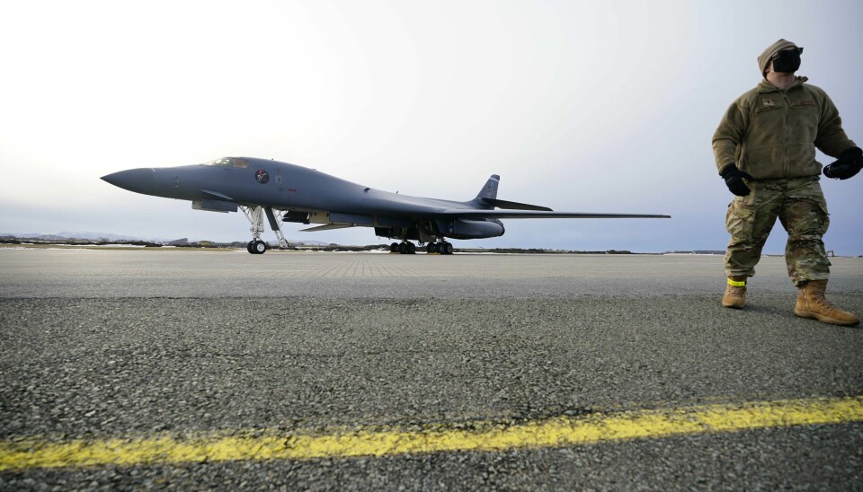 Amerikanske B-1B «Lancer» bombefly landet i februar på Ørlandet hovedflystasjon. Amerikanske B-1B bombefly på Ørland
