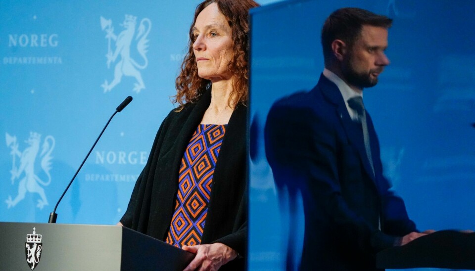 Direktør i Folkehelseinstituttet Camilla Stoltenberg under en pressekonferanse om koronasituasjonen. Foto: Lise Åserud / NTB