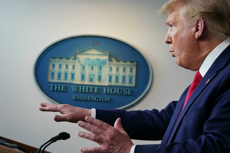 US President Donald Trump speaks during the daily briefing on the novel coronavirus, COVID-19, in the Brady Briefing Room at the White House on April 6, 2020, in Washington, DC. (Photo by MANDEL NGAN / AFP) US President Donald Trump speaks during the daily briefing on the novel coronavirus, COVID-19, in the Brady Briefing Room at the White House on April 6, 2020, in Washington, DC. (Photo by MANDEL NGAN / AFP)