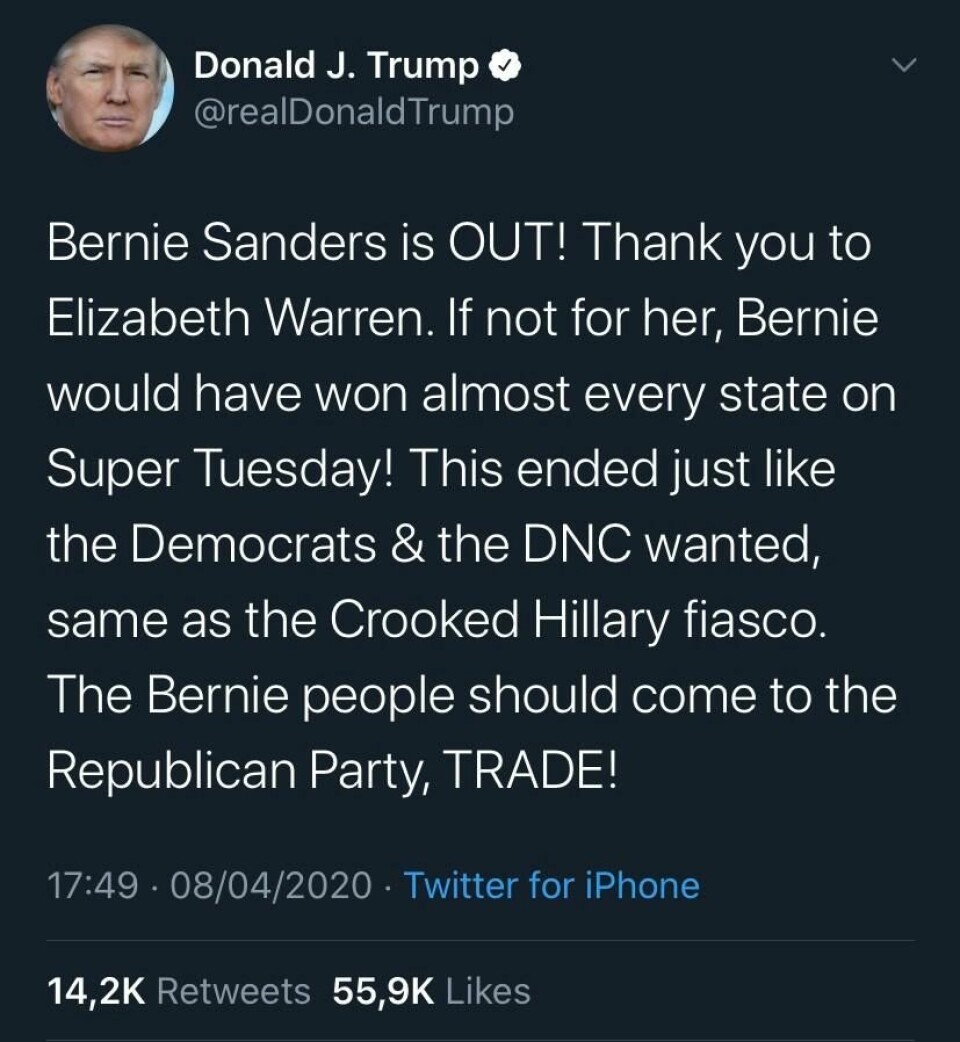Bernie Sanders trekker seg ###