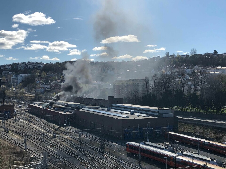 Brann i Lodalen lørdag.