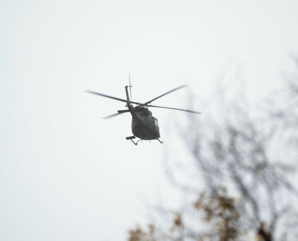 To av disse Bell-helikopterne fra 339-skvadronen på Rygge har øvd på formasjonsflyving over Oslo i det siste. Bildet er tatt i en annen sammenheng.