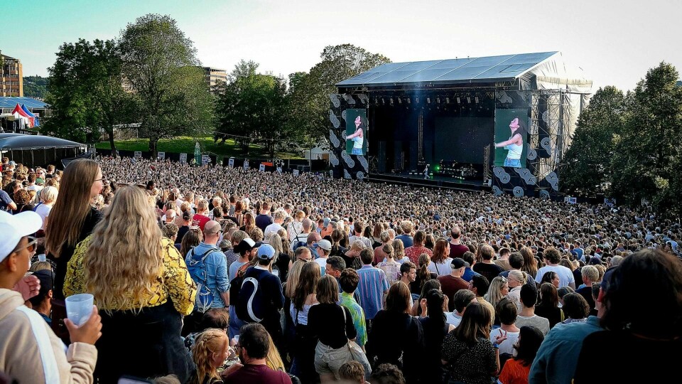 Øyafestivalen 2020 er offisielt avlyst etter at kulturminister Abid Raja informerte om fortsatt arrangementsforbud fram til 1. september. Aurora, The Strokes og Bon Iver toppet plakaten. Her fra 2019-festivalen. Foto: Mode Steinkjer