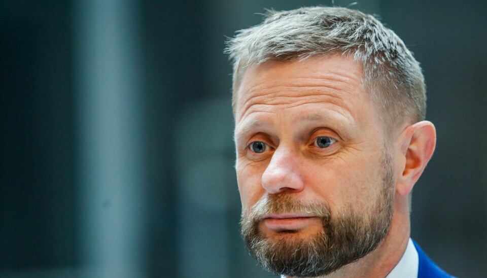 Helse- og omsorgsminister Bent Høie under den daglig pressekonferansen om koronavirus-situasjonen.