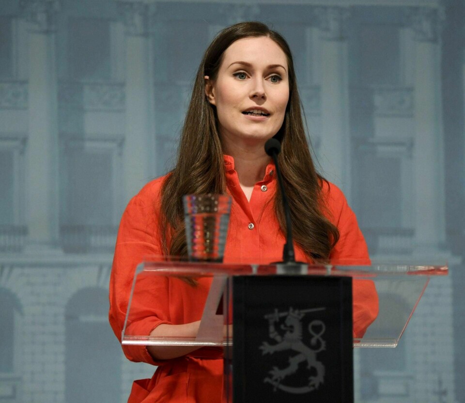 Finlands statsminister Sanna Marin styrer ett av få land som har bygd opp kriselagre av smittevernsutstyr. Foto: Antti Aimo-Koivisto/Lehtikuva via Ap