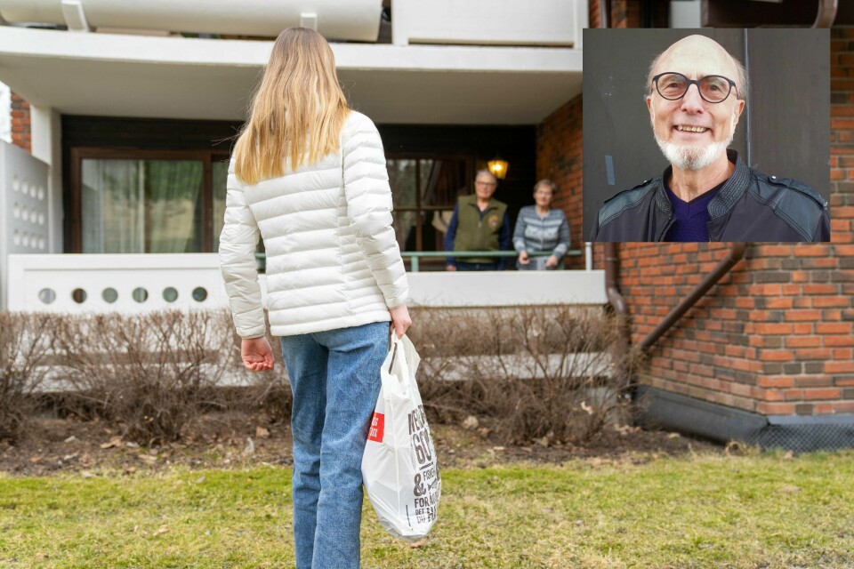I kriser mobiliserer vi det beste i oss: vår evne til læring, samarbeid og kreativitet, skriver spaltist Petter Fergestad. Her hjelper et barnebarn til med varehandel og levering til besteforeldre under Korona-pandemien.