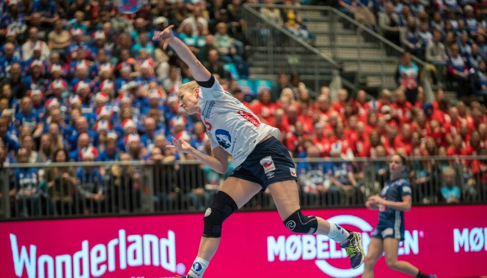 Linn Jørum Sulland under kampen mellom Norge-Frankrike i Telenor Arena. i Møbelringen Cup i 2018. Foto: Vidar Ruud / NTB scanpix