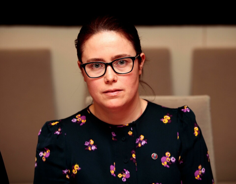 Kjersti Barsok, forbundsleder i Norsk Tjenestemannslag. Oslo 20200109. Norsk Tjenestemannslag for NTL NAV ved forbundsleder Kjersti Barsok under høringen til kontroll- og konstitusjonskomiteen åpne høring.
Redegjørelse av arbeids- og sosialministeren om praktiseringen av EUs trygdeforordning.Foto: Lise Åserud / NTB scanpix