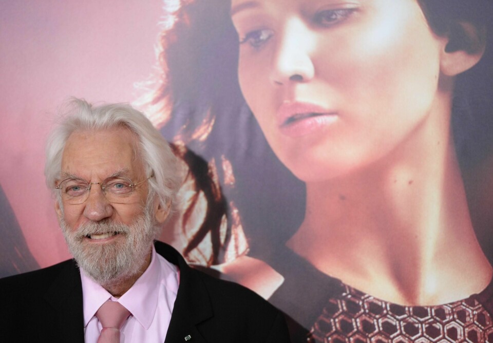 Donald Sutherland i rollen som President Snow i film-kvartetten Hunger Games.