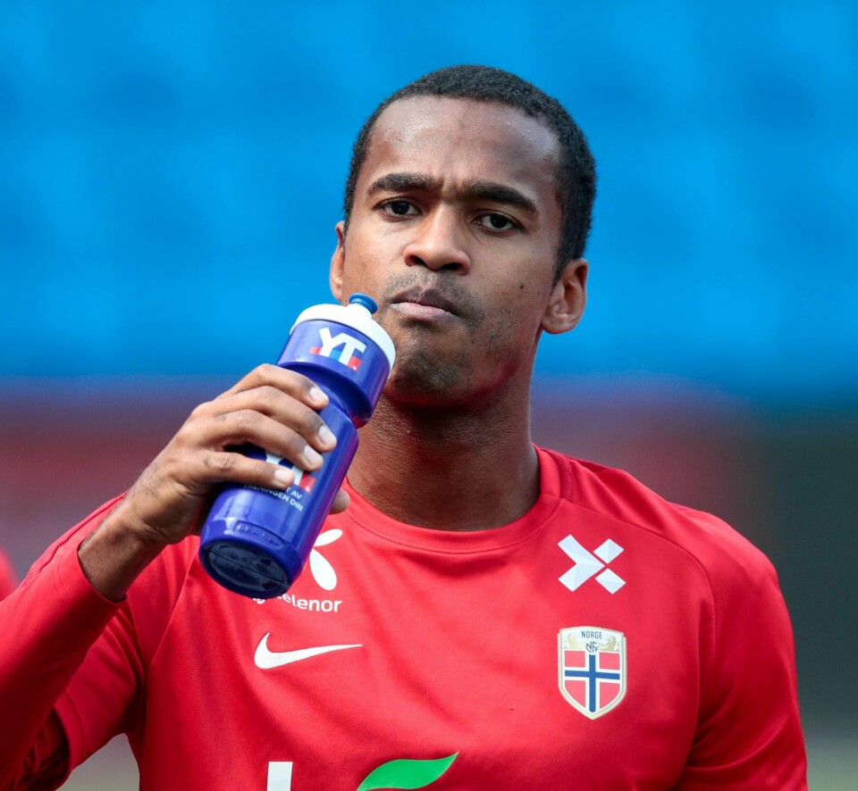 Ola Kamara under trening på Ullevaal stadion sammen med fotballandslaget, før kampene mot Romania og Færøyene i 2019. Foto: Lise Åserud / NTB scanpix.