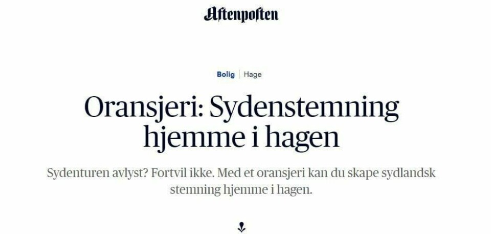 Skjermdump: Aftenposten.no