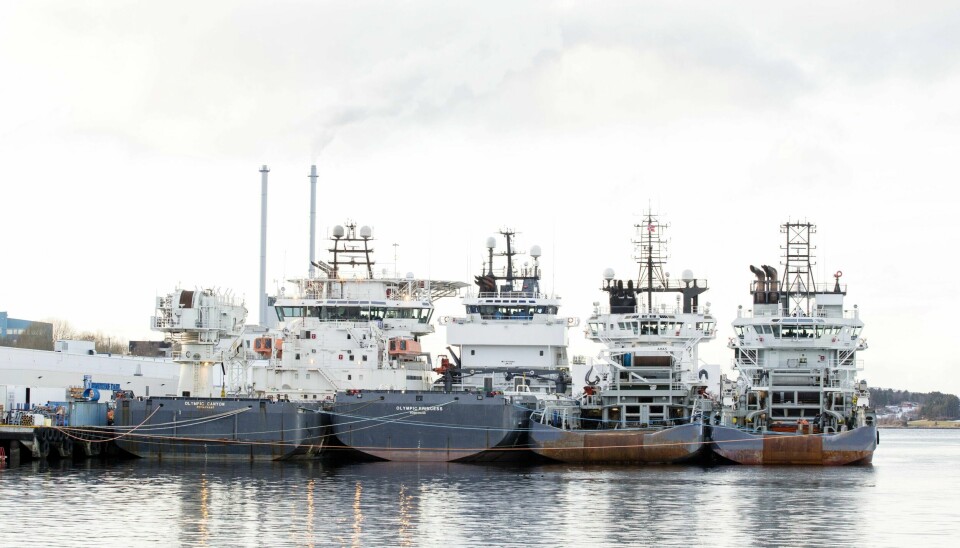 Skip som vanligvis har oppdrag i oljeindustrien sendes igjen i opplegg, som på dette bildet fra Ålesund i 2016. Foto: Svein Ove Ekornesvåg/NTB scanpix