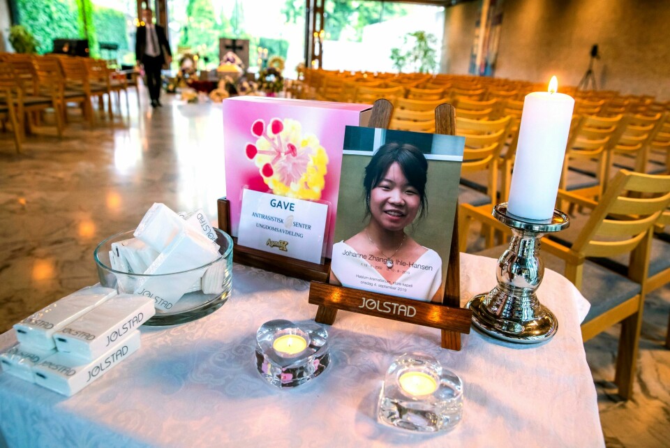 Johanne Zhangjia Ihle-Hansen. Oslo 2019904. Johanne Zhangjia Ihle-Hansen bisettes fra Haslum krematorium.Foto: Håkon Mosvold Larsen / NTB scanpix