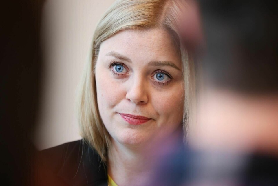 Olje- og energiminister Tina Bru (H) ble utsatt for hets av vindturbinmotstandere da hun besøkte Haugesund. Foto: Ørn E. Borgen