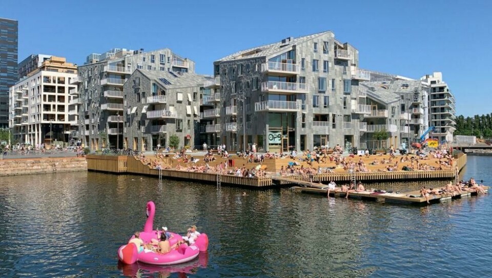 Vannkunsten i Bjørvika i Oslo. Vannkunsten i Bjørvika i Oslo.