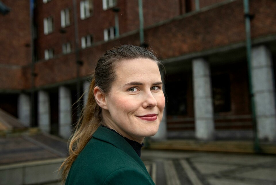 MDGs gruppeleder Sirin Stav er fornøyd. Sirin Hellvin Stav. MDG Oslo. Rådhuset.