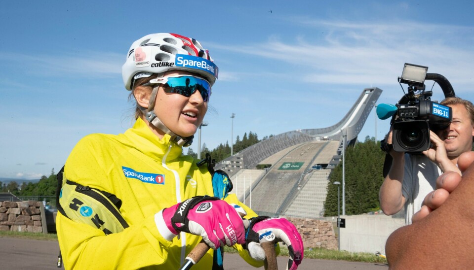 Ingvild Flugstad Østberg trente i Holmenkollen tirsdag.