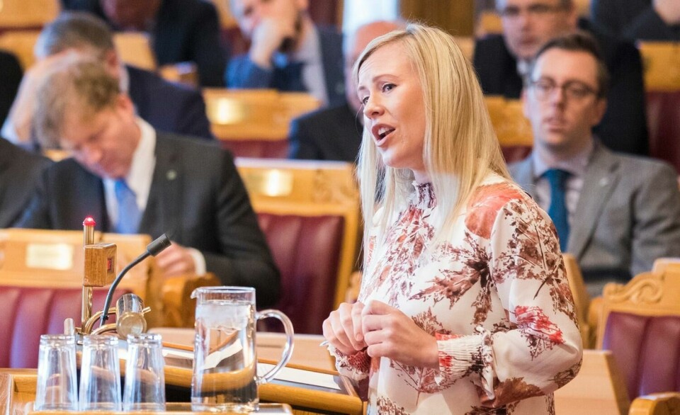 Aps Lene Vågslid. Oslo 20171018.
Lene Vågslid (Ap) under den muntlige spørretimen i Stortinget onsdag.
Foto: Håkon Mosvold Larsen / NTB scanpix