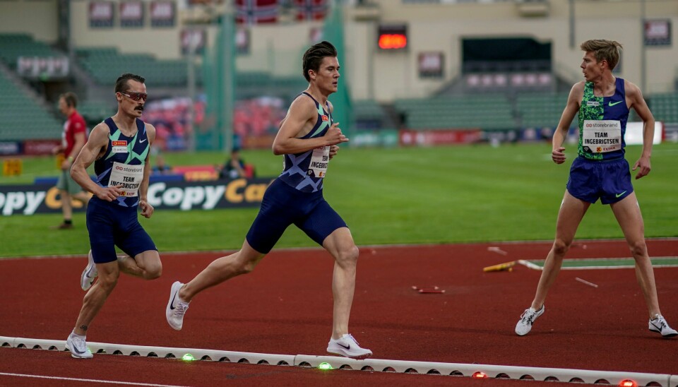 Ingebrigtsen-brødrene løper på Bislett i neste uke. Her i aksjon under Impossible Games.