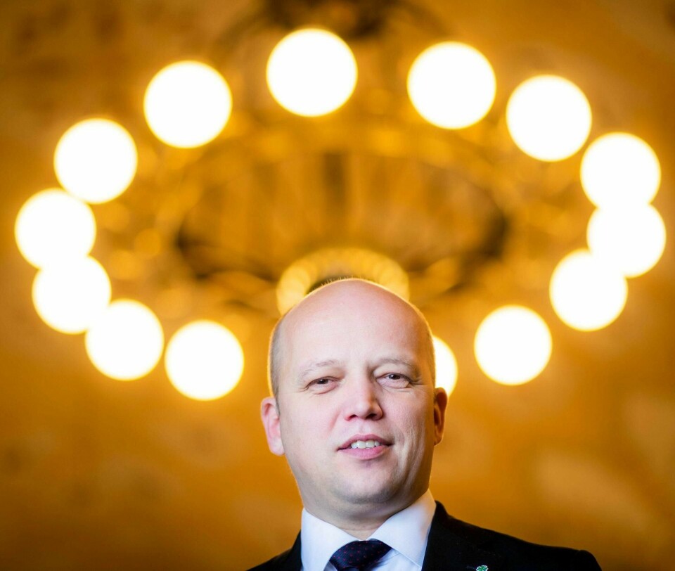 Sp-leder Trygve Slagsvold Vedum kan smile bredt når Senterpartiet torsdag markerer at partiet har rundet 100 år. Vi synes allerede å høre den kneggende latteren. Foto: Håkon Mosvold Larsen/NTB scanpix