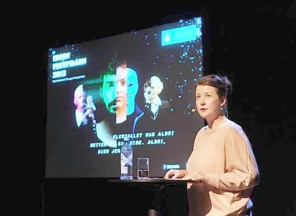 Hanne Tømta la fram programmet til Ibsenfestivalen 2012. FOTO: VIDAR RUUD/ANB
