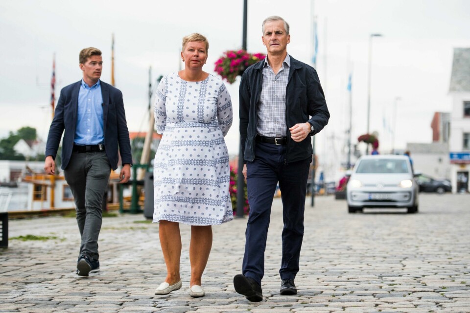 Stortingsrepresentant og nestleder i Rogaland AP, Hege Haukeland Liadal (Ap), sammen med partileder Jonas Gahr Støre (Ap) på besøk i Haugesund i fjor sommer.