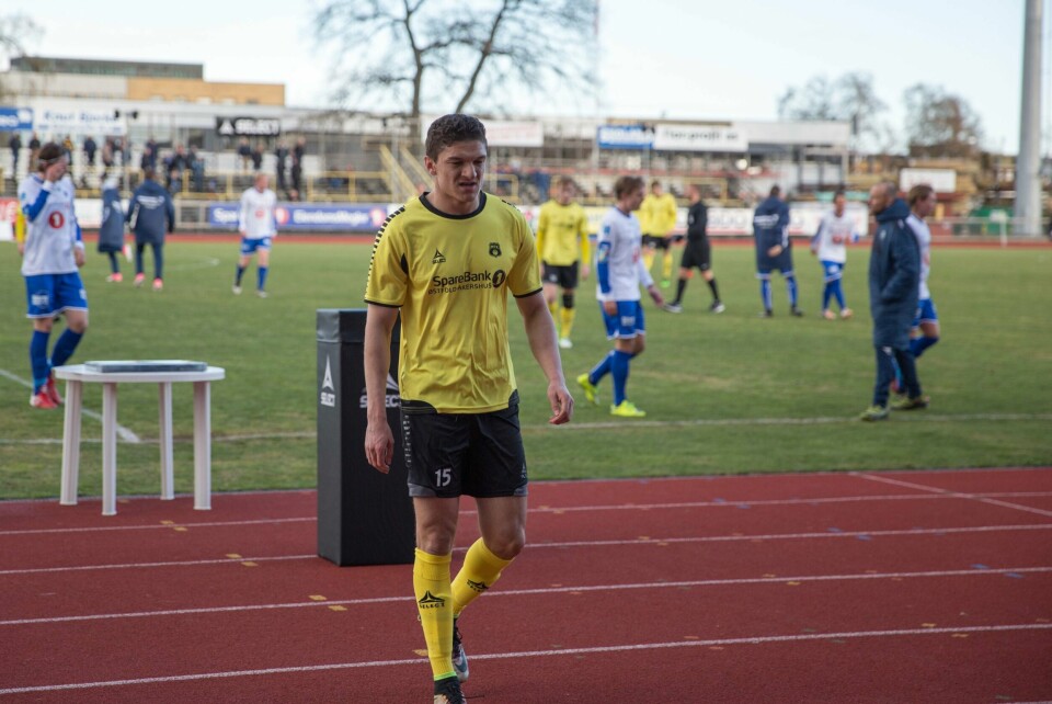 Youssef Chaib (21) i aksjon for MFK på Melløs. Nå spiller han for rivalen Fredrikstad FK.