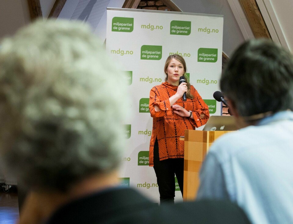 BANKERS: Miljøpartiet De Grønnes Une Aina Bastholm er innstilt, uten motkandidat, til gjenvalg som nasjonal talsperson. MDG-landsmøtet skal velge mellom to kandidater som skal bli hennes mannlige talspersonmakker.
