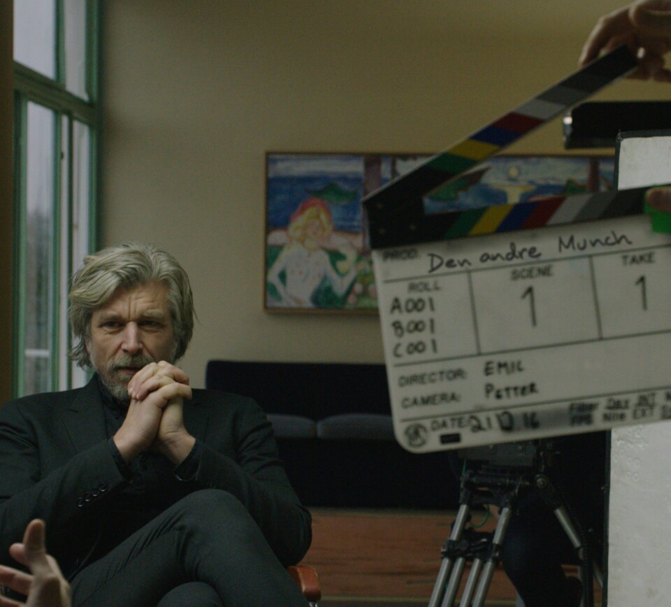 Karl Ove Knausgård under opptakene til dokumentaren «Den andre Munch», på NRK TV og NRK2 i kveld.