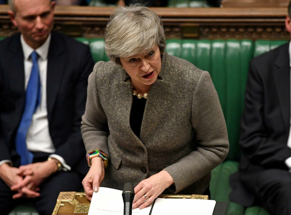 SKJEBNEDAGER: Theresa May har sagt at utmeldingsavtalen av EU skal stemmes over i midten av januar. FOTO: NTB SCANPIX SKJEBNEDAGER: Theresa May har sagt at utmeldingsavtalen av EU skal stemmes over i midten av januar. FOTO: NTB SCANPIX