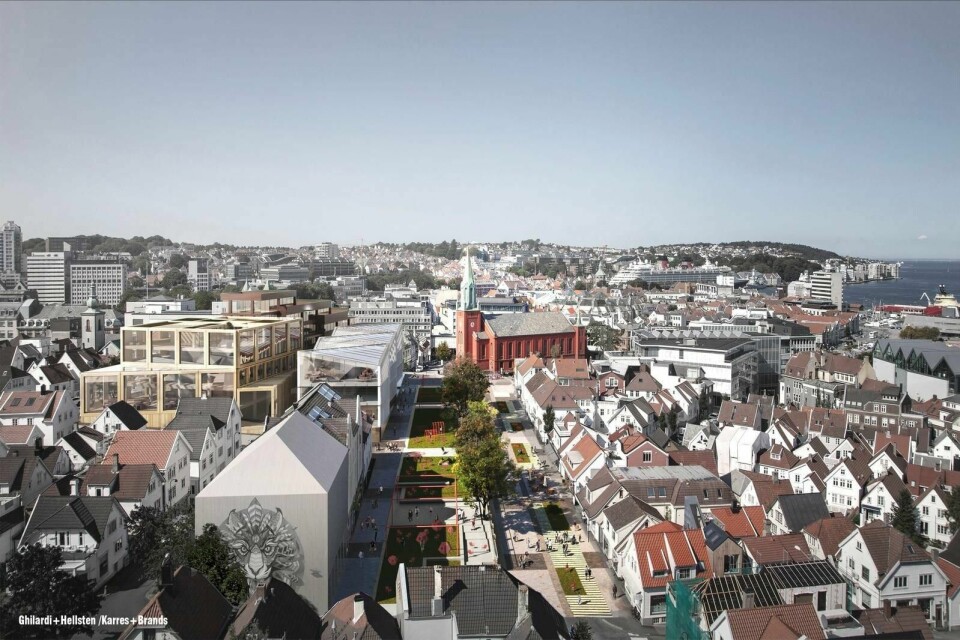 Slik vil vinneren at Nytorget skal se ut. Utkastet er utarbeidet av arkitektene Ghilardi+Hellsten Arkitekter AS, Karres+Brands Landscape Architecture og Dipl.-Ing. Florian Kosche AS.