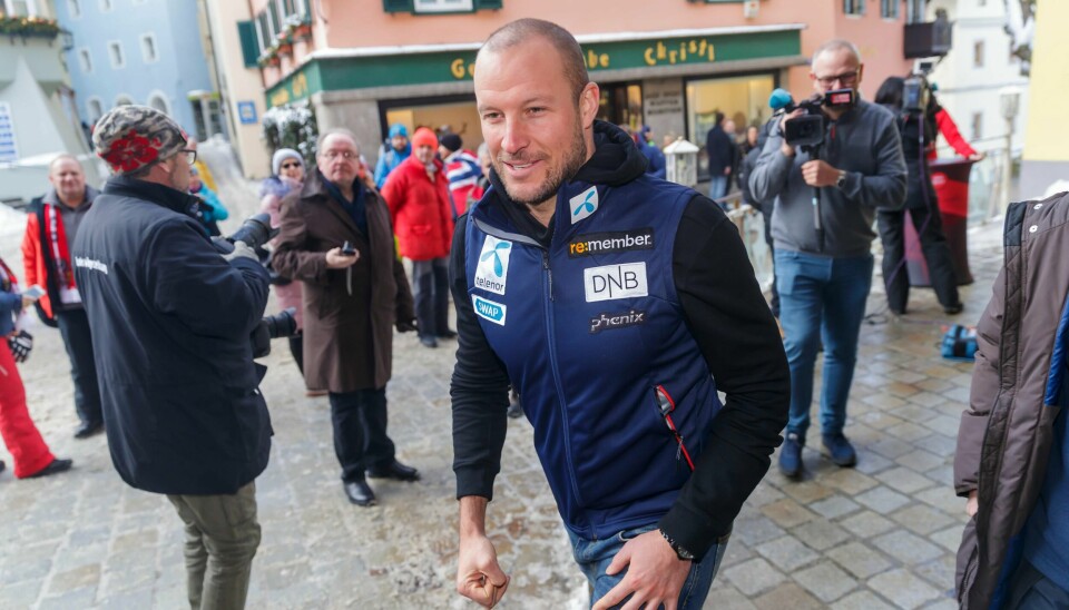 Aksel Lund Svindal møtte mediene i Kitzbühel søndag formiddag.