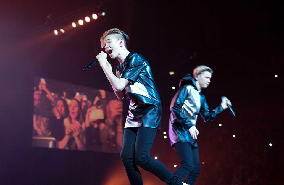 Marcus & Martinus her fra en konsert i Stockholm.