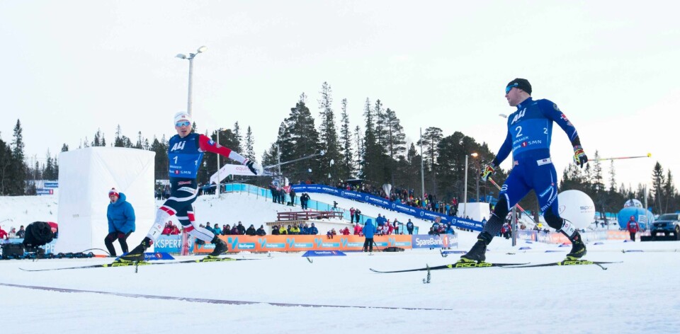 Finn Hågen Krogh (t.v.) sikret seg NM-tittelen på sprint fredag.