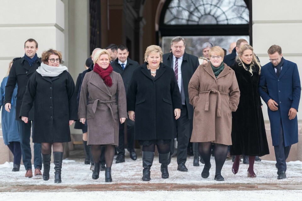 Regjeringen Solberg kan ikke si seg fornøyd med VGs ferske måling. Foto: NTB scanpix