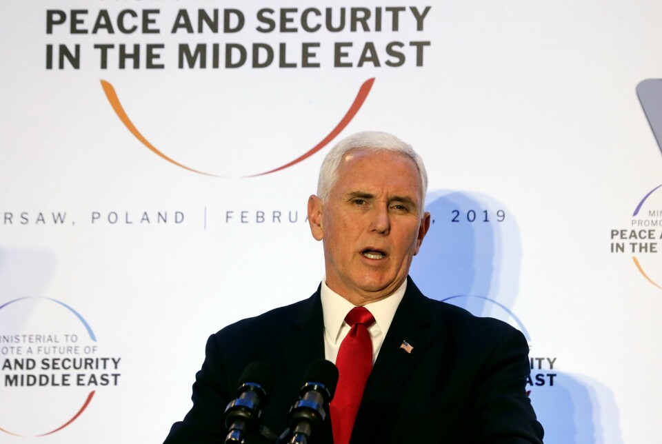 USAs visepresident Mike Pence langet torsdag ut mot EU-landene som vil fortsette å gjøre forretninger med Iran.