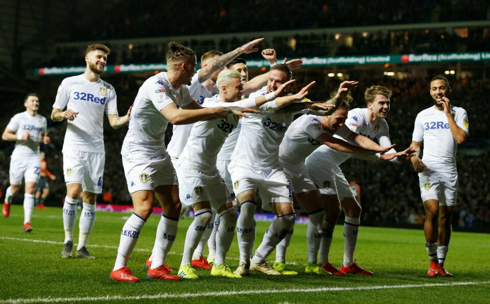 Pontus Jansson jubler sammen med lagkameratene etter å ha tatt ledelsen onsdag kveld.