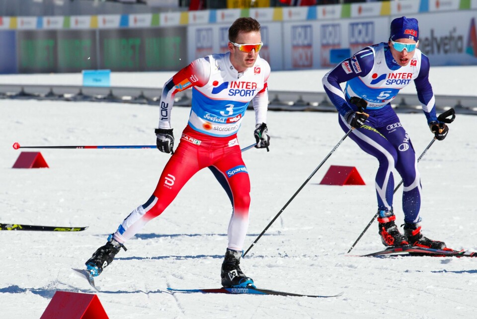 Sjur Røthe i aksjon i Seefeld lørdag. Foto: NTB scanpix