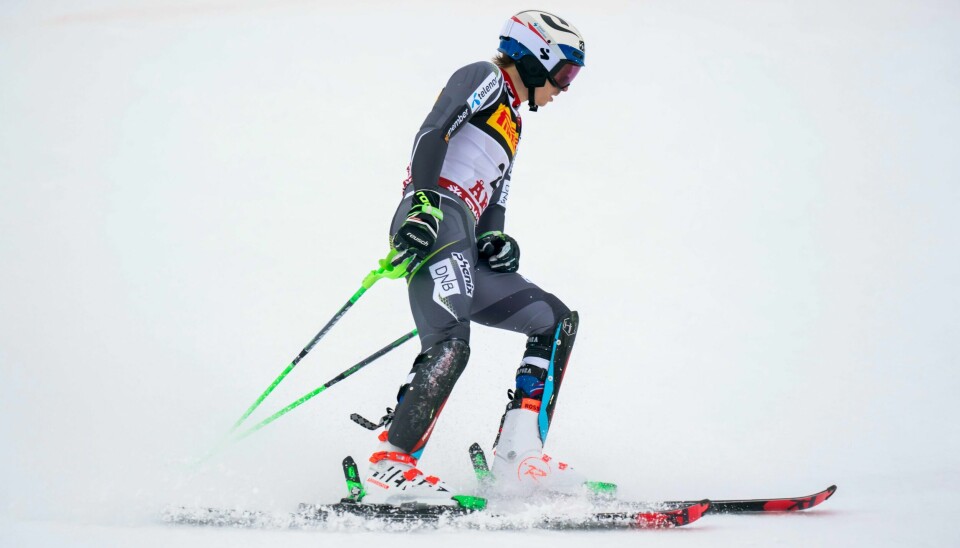 Henrik Kristoffersen skulle kjøre super-G i verdenscupen lørdag, men rennet ble avlyst på grunn av kraftig snøfall. Foto: Cornelius Poppe / NTB scanpix