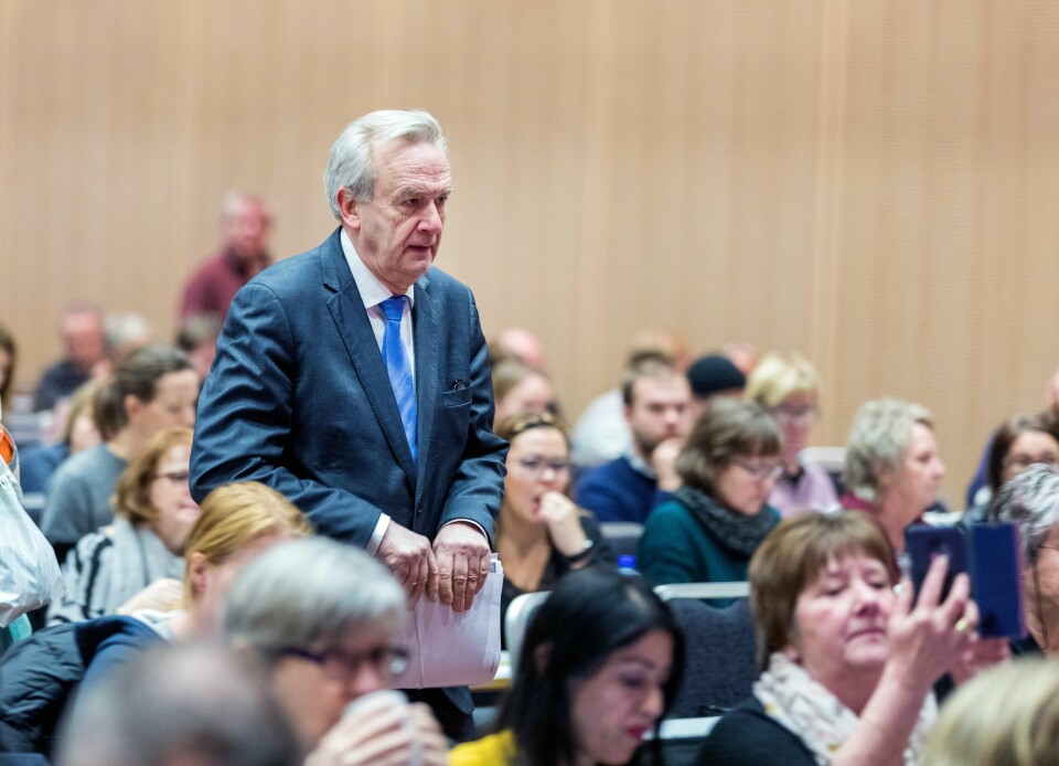 Riksadvokat Tor-Aksel Busch sendte tirsdag ut sitt årlige rundskriv om prioriteringen av straffesaksbekjempelsen i Norge. Her fotografert på Fagforbundets og NTLs konferanse om svart økonomi og arbeidsmarkedskriminalitet i Oslo i januar. Foto: Gorm Kallestad / NTB scanpix